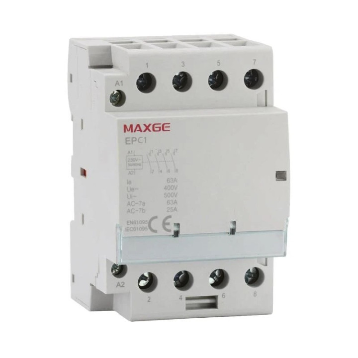 CONTACTOR MODULAR 230V 63A 4 POLOS MAXGE