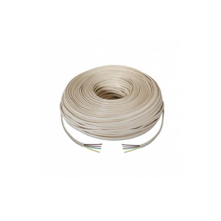 CABLE TELEFONO 4 VIAS PLANO BLANCO