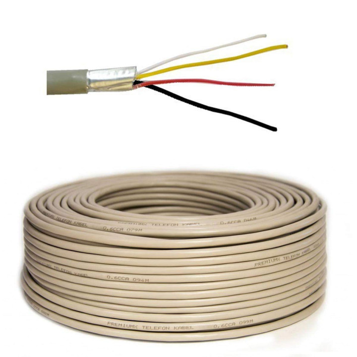 CABLE TELEFONO 4 VIAS REDONDO BLANCO