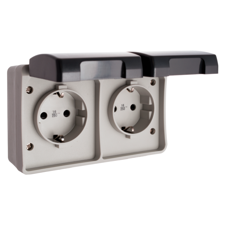 ENCHUFE SUP/ESTANCO DOBLE IP44 16A SOLERA