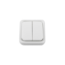 INTERRUPTOR DOBLE SUPERFICIE BLANCO 10A KRANG