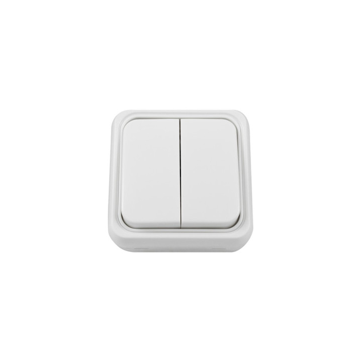 INTERRUPTOR DOBLE SUPERFICIE BLANCO 10A KRANG